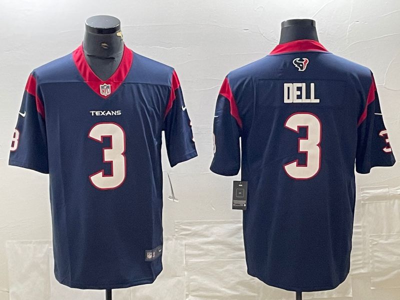 Men Houston Texans #3 Dell Blue Nike Vapor Untouchable Limited NFL Jersey->detroit lions->NFL Jersey